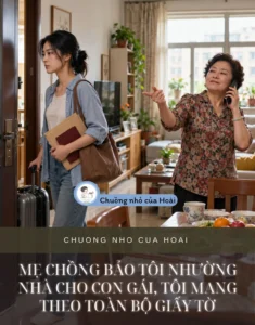 MẸ CHỒNG BẢO TÔI NHƯỜNG NHÀ CHO CON GÁI, TÔI MANG THEO TOÀN BỘ GIẤY TỜ